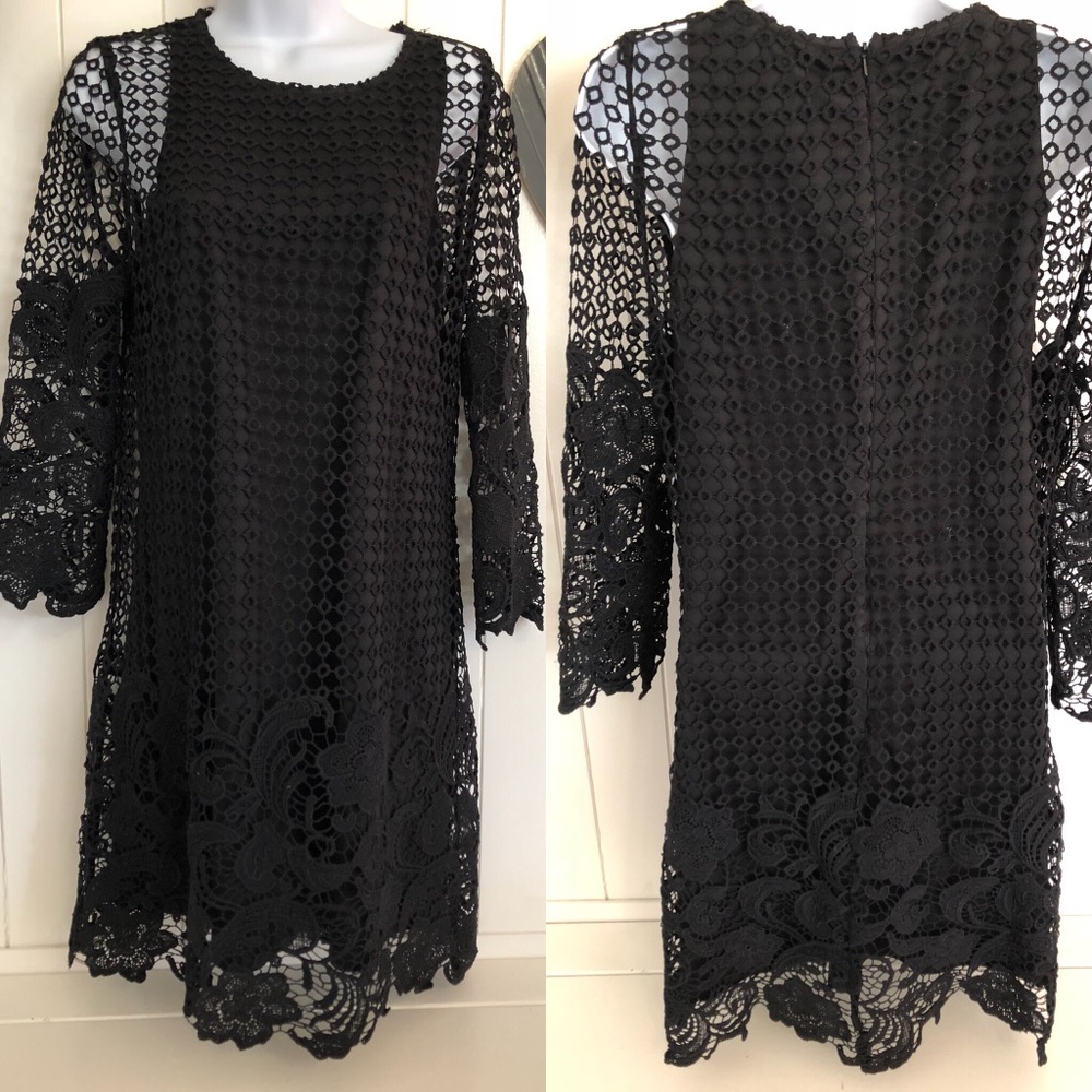 Black Net Sleeve Dress Sz M